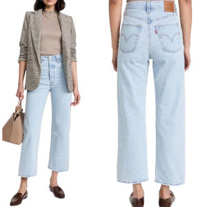 Levi's Ribcage Straight Ankle High Rise Button Fly Jeans Blue Women's Size 30